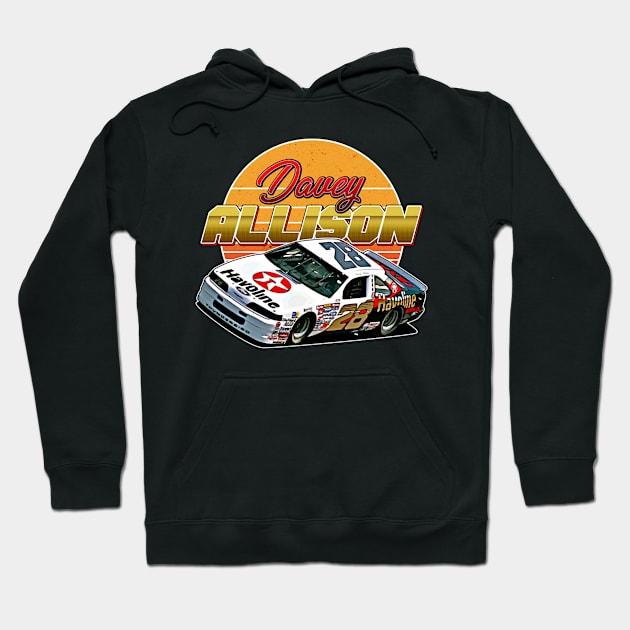 Davey Allison 28 80S Retro Hoodie by Erianna Bee